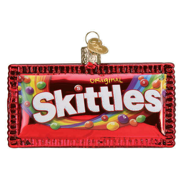 Old World Christmas SKITTLES Candy Bag Blown Glass Ornament