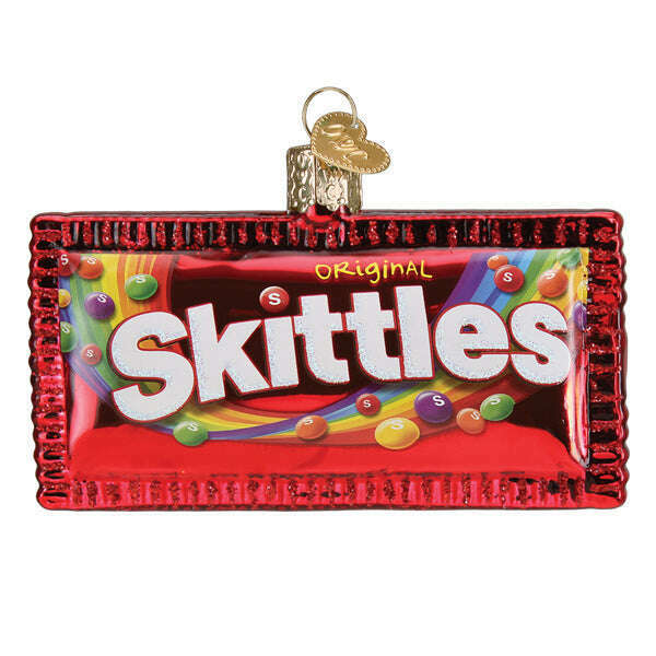 Old World Christmas SKITTLES Candy Bag Blown Glass Ornament