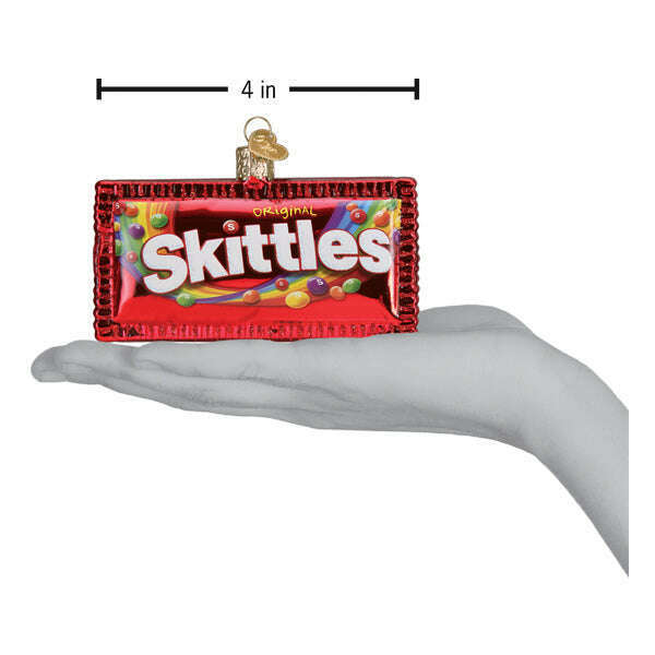 Old World Christmas SKITTLES Candy Bag Blown Glass Ornament