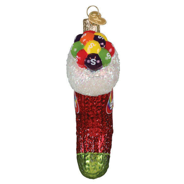 Old World Christmas SKITTLES Stocking Blown Glass Ornament
