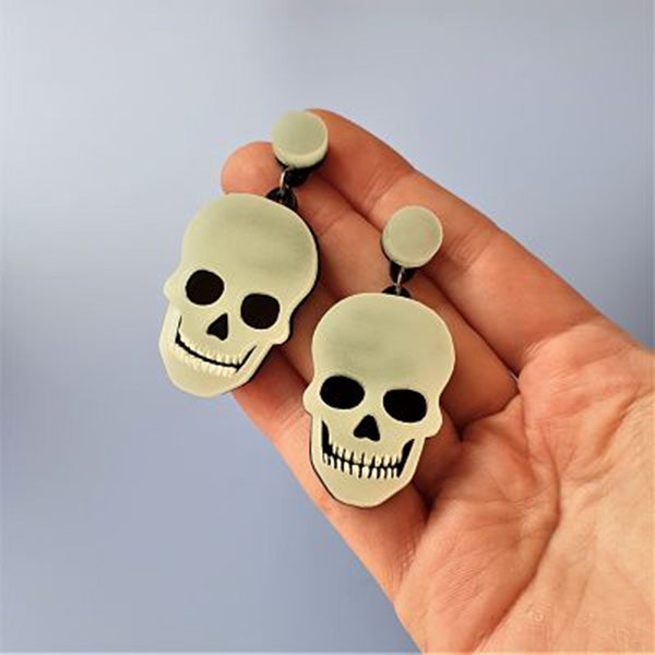 Skull Lights Earrings by Cherryloco Jewellery 1
