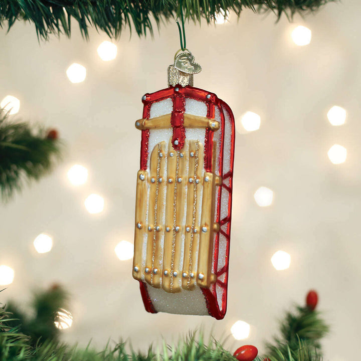 Old World Christmas Sled Blown Glass Ornament