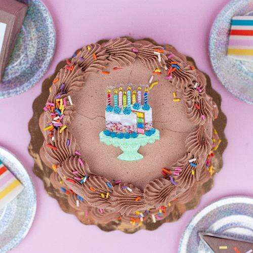 "Slice, Slice Baby" Birthday Cake Brooch by Lipstick & Chrome – view 5