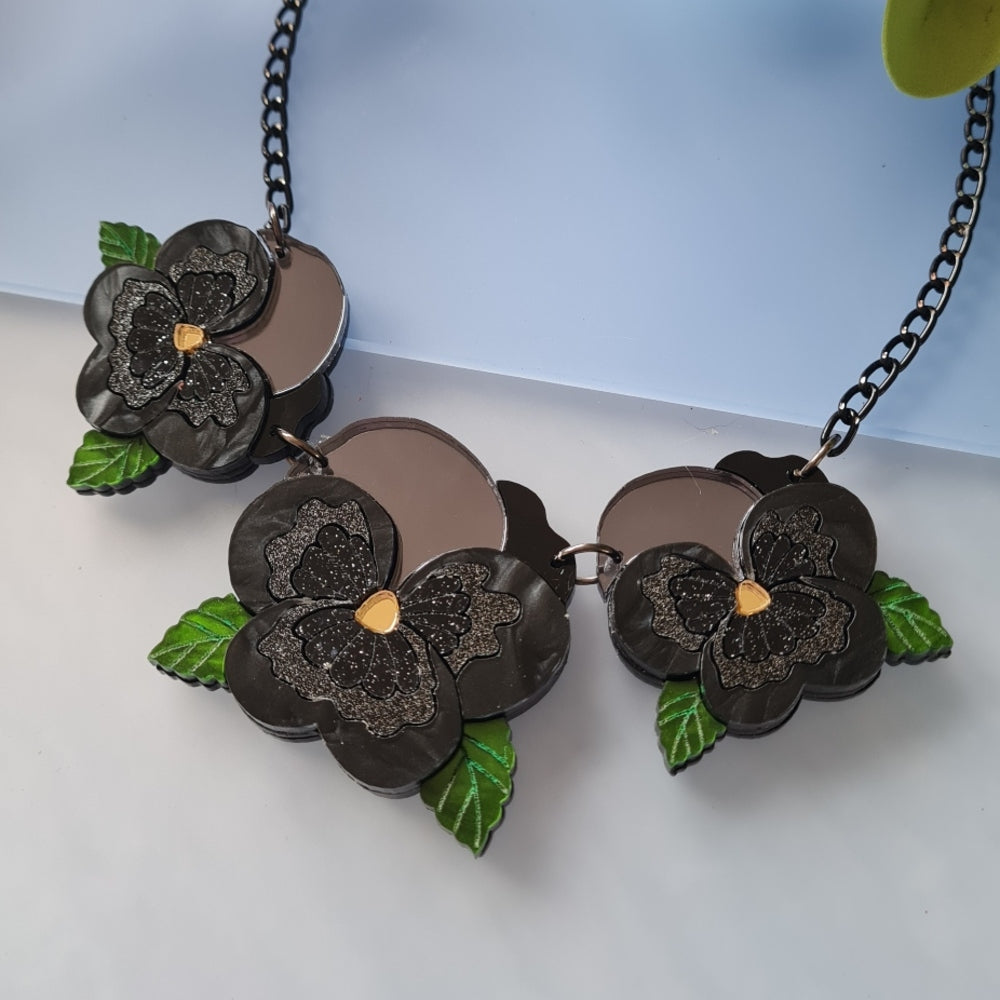 Small Pansy Charm Necklace - Pre Order by Cherryloco Jewellery 7