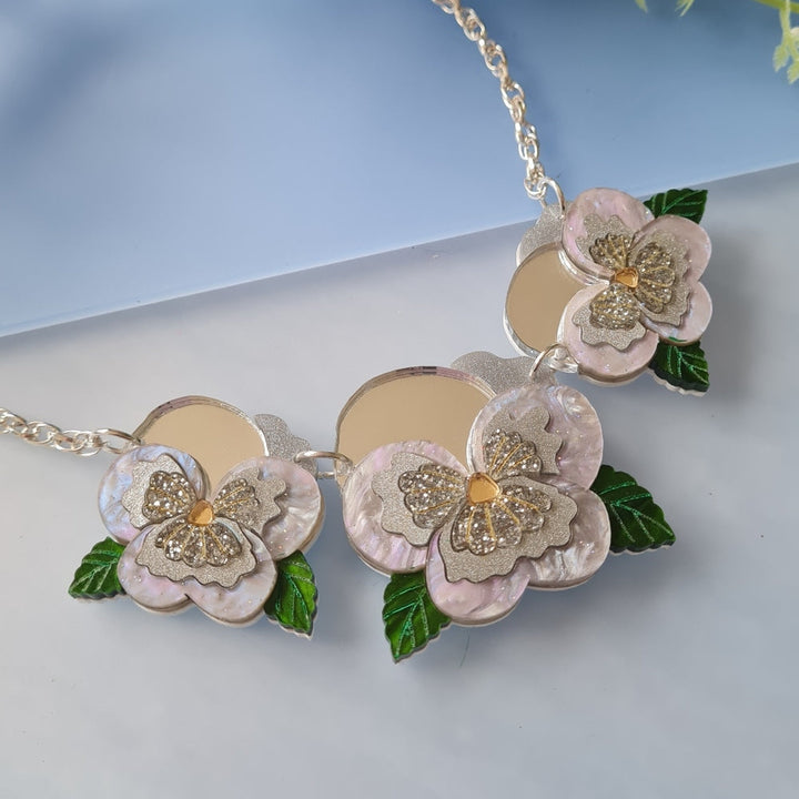 Small Pansy Charm Necklace - Pre Order by Cherryloco Jewellery 8