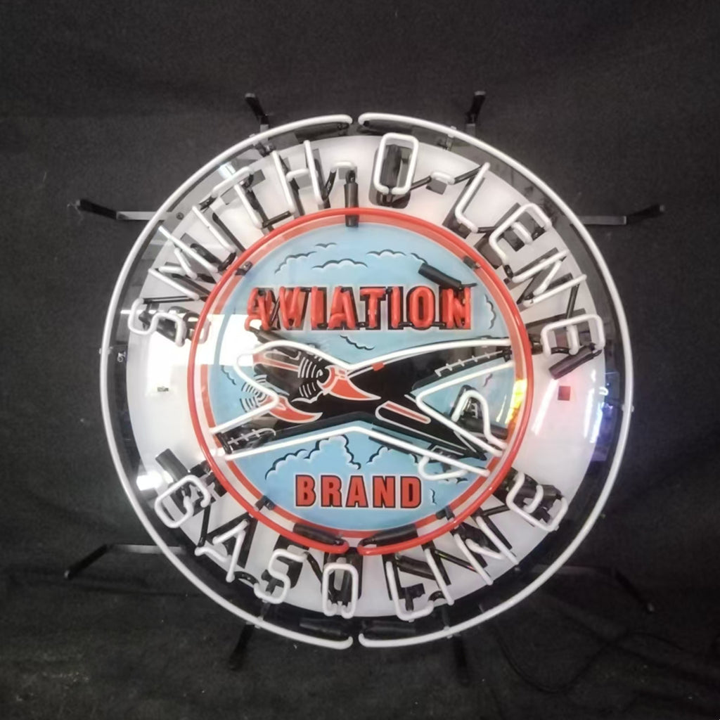 Blue Smith-o-lene Gasoline Aviation Brand Neon Signs Light
