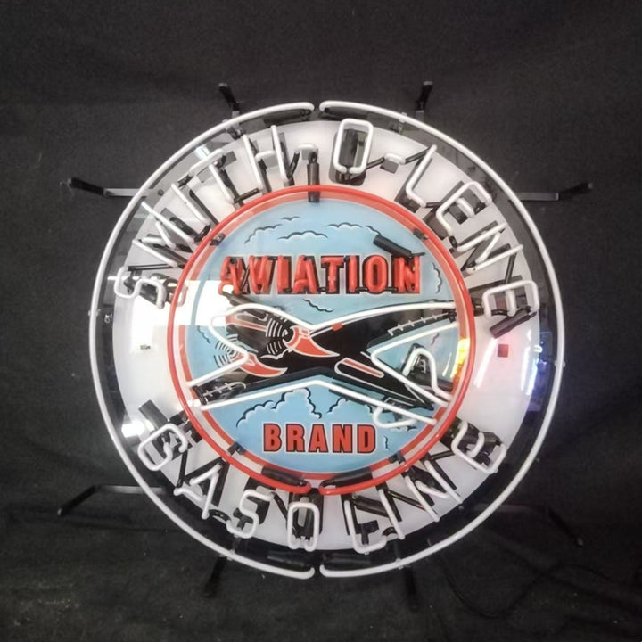 Blue Smith-o-lene Gasoline Aviation Brand Neon Signs Light