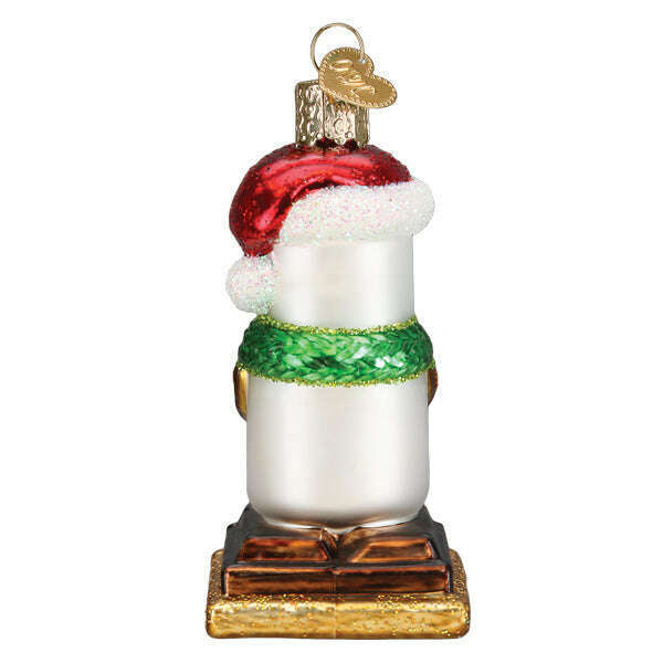 Old World Christmas S'mores Snowman Blown Glass Ornament