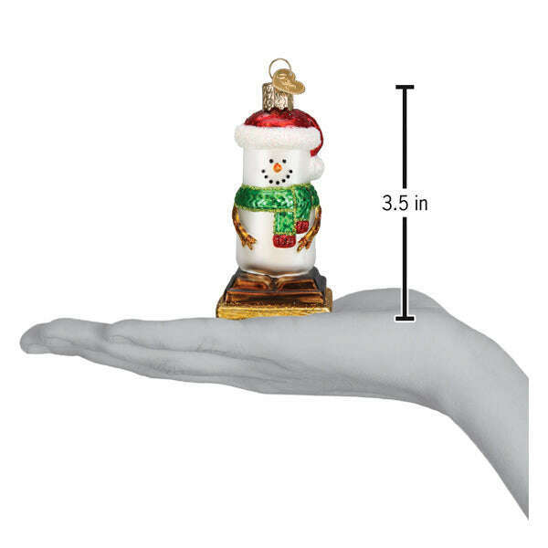 Old World Christmas S'mores Snowman Blown Glass Ornament