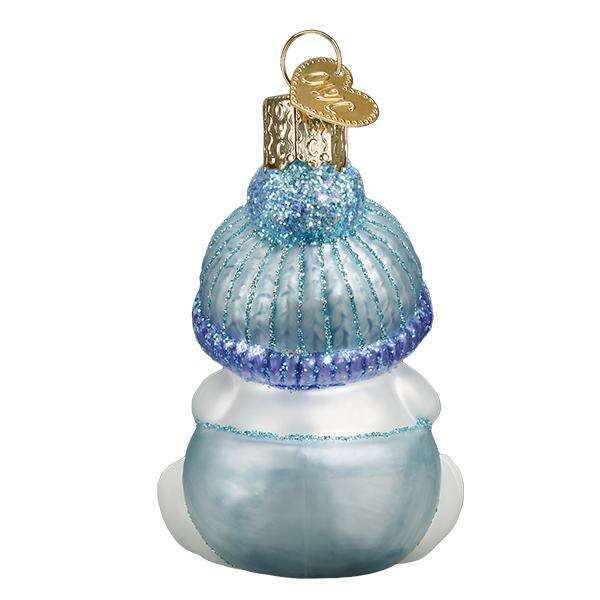 Old World Christmas Snow Baby Boy Blown Glass Ornament