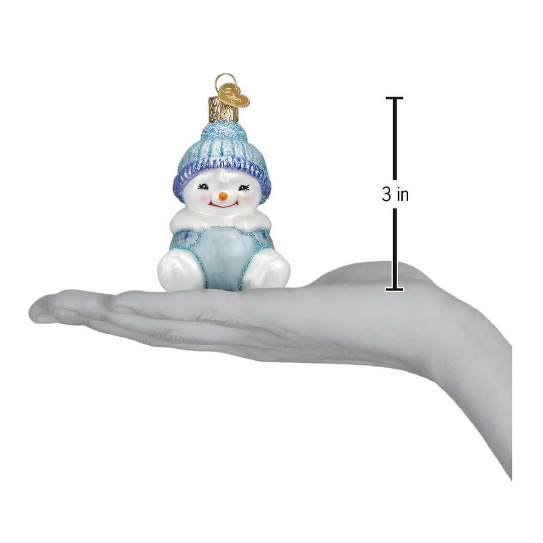 Old World Christmas Snow Baby Boy Blown Glass Ornament