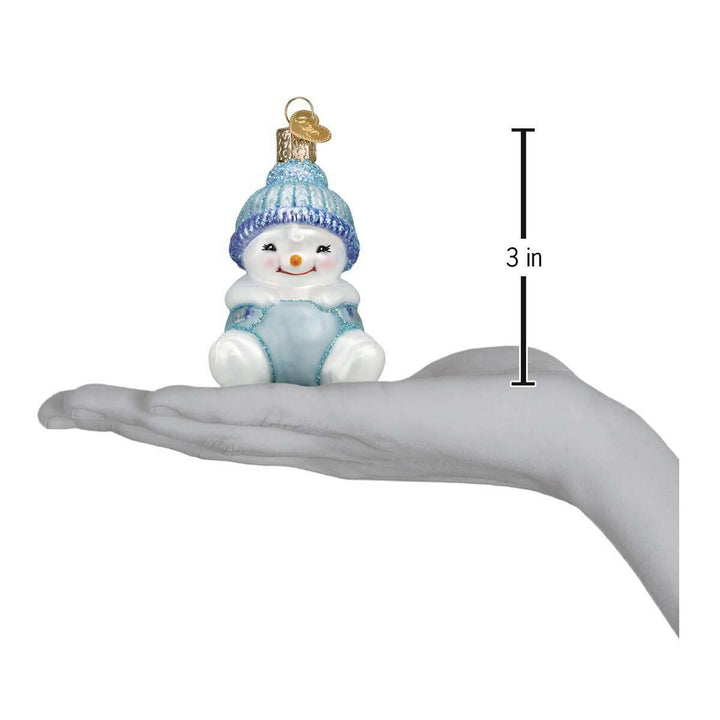 Old World Christmas Snow Baby Boy Blown Glass Ornament