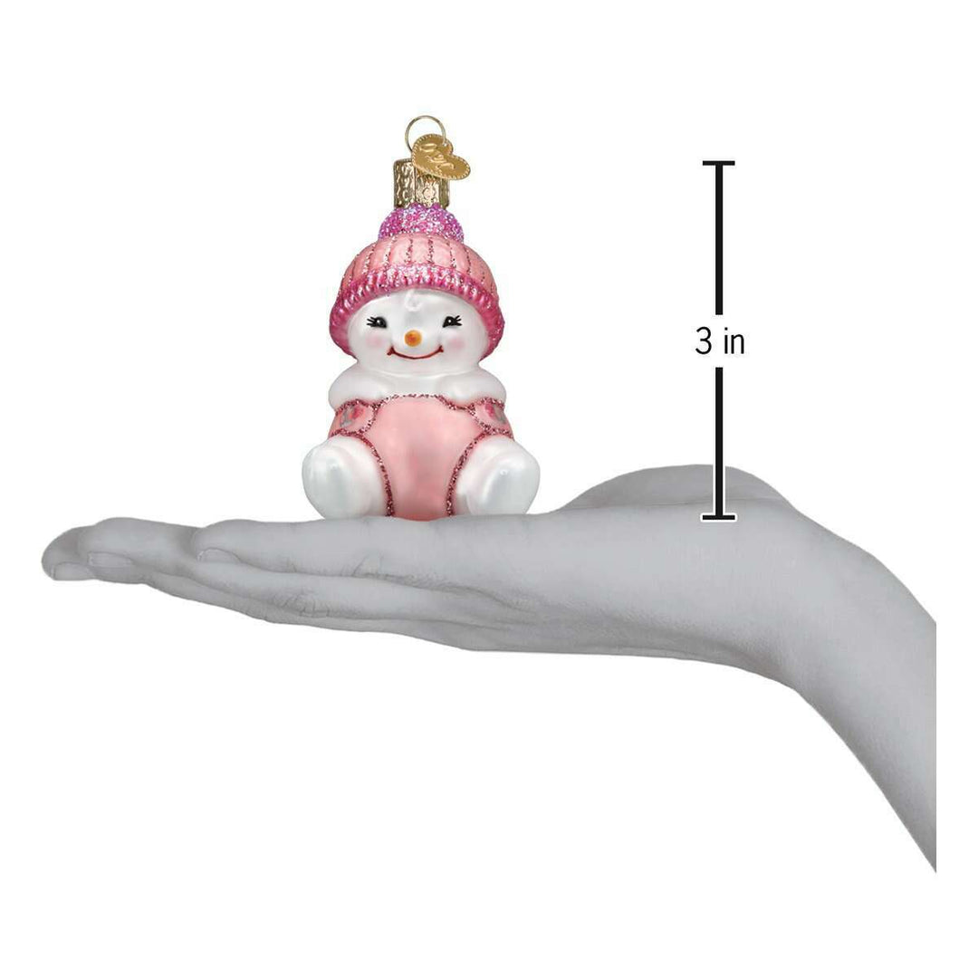 Old World Christmas Snow Baby Girl Blown Glass Ornament