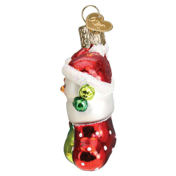 Old World Christmas Snow Family of 3 Blown Glass Ornament