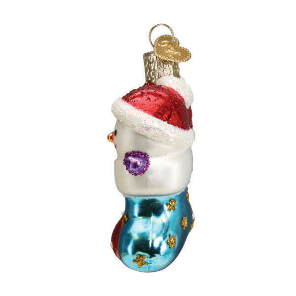 Old World Christmas Snow Family Of 5 Blown Glass Ornament
