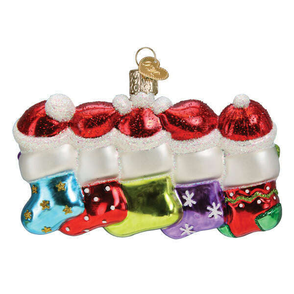 Old World Christmas Snow Family Of 5 Blown Glass Ornament