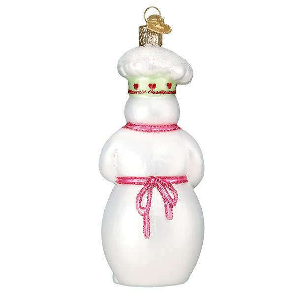 Old World Christmas Snow Woman Chef Blown Glass Ornament