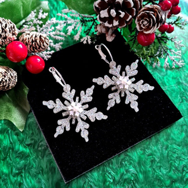 Snowflake Hoop Earrings by Cherryloco Jewellery 2