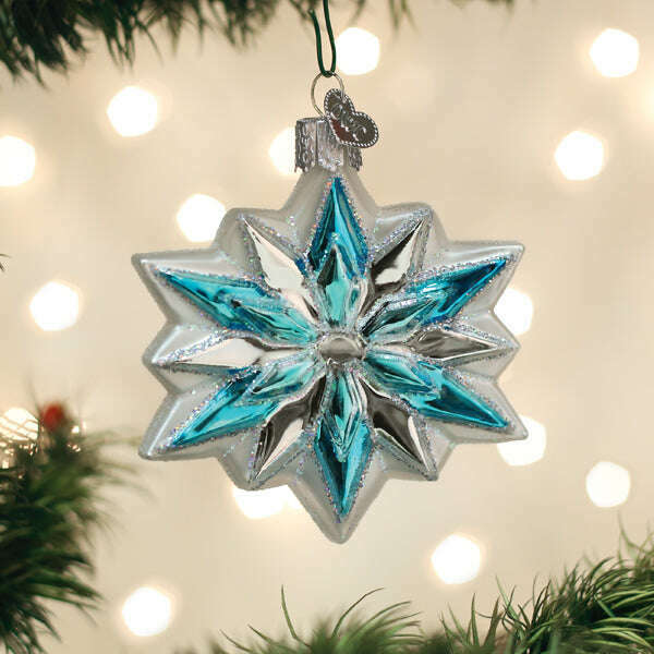 Old World Christmas Snowflake Blown Glass Ornament