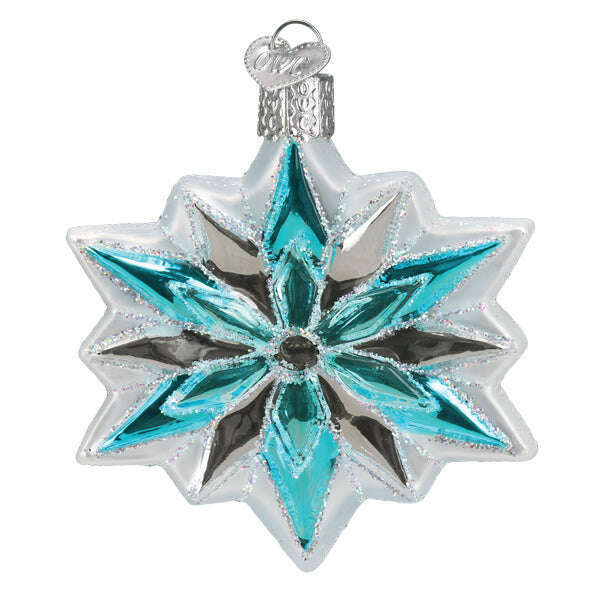 Old World Christmas Snowflake Blown Glass Ornament