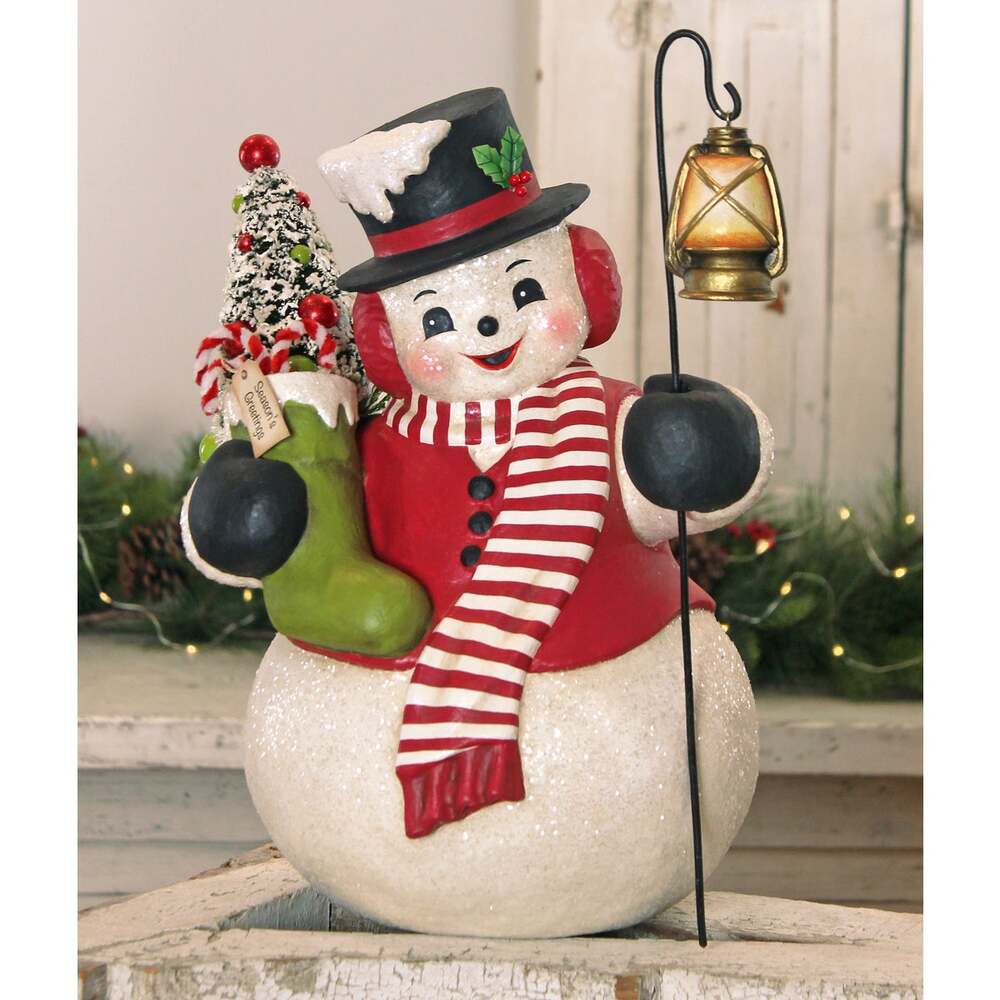 Snowman Stanley with Lantern by Bethany Lowe Designs