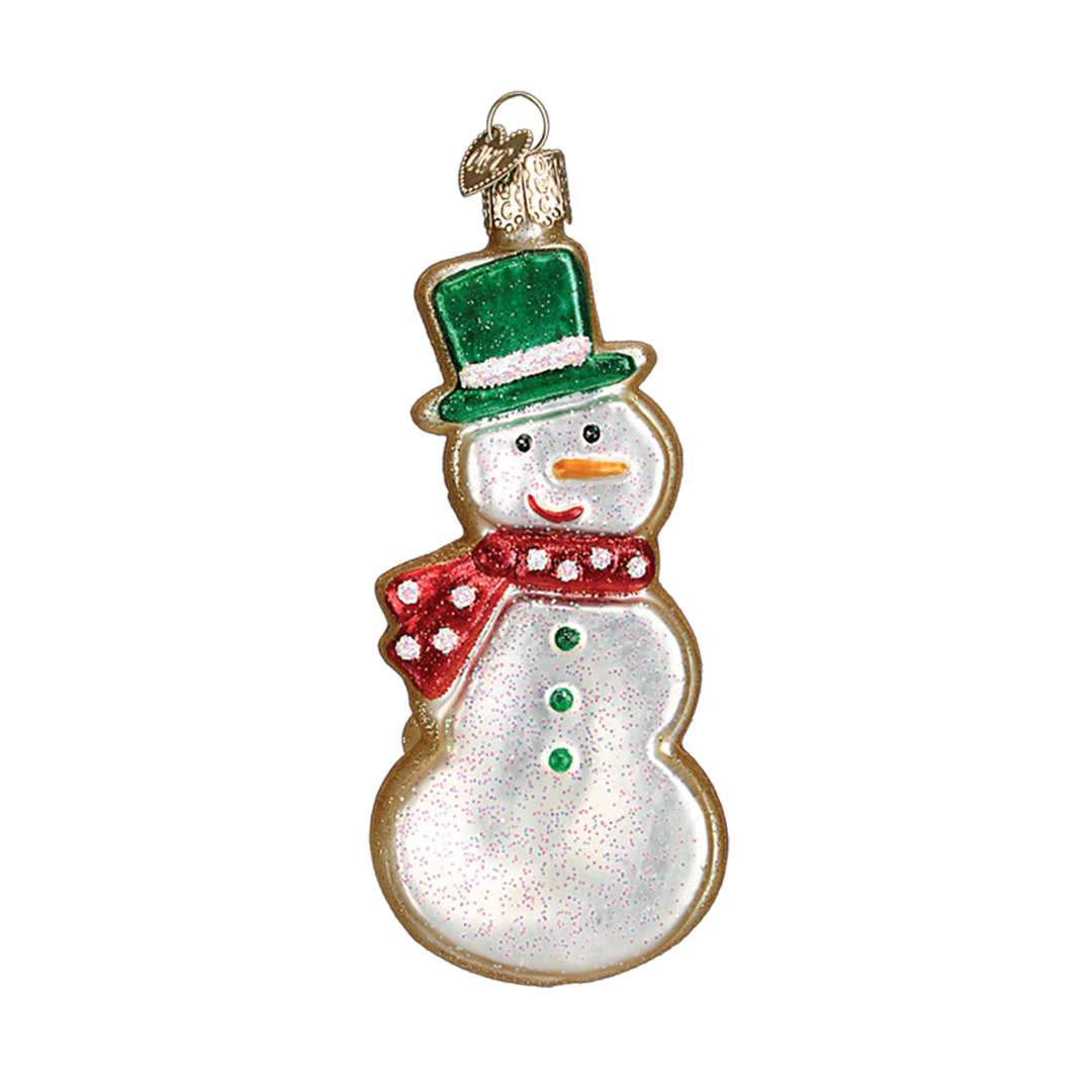 Old World Christmas Snowman Sugar Cookie Blown Glass Ornament