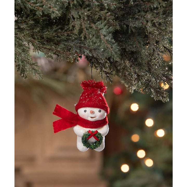 Snowman with Wreath Ornament by Bethany Lowe Designs 1