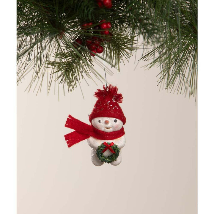 Snowman with Wreath Ornament by Bethany Lowe Designs