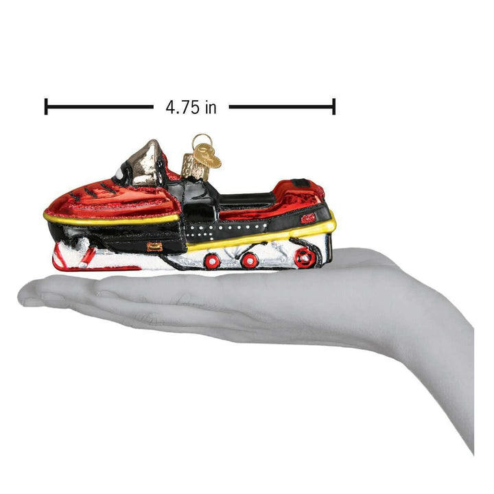 Old World Christmas Snowmobile Blown Glass Ornament