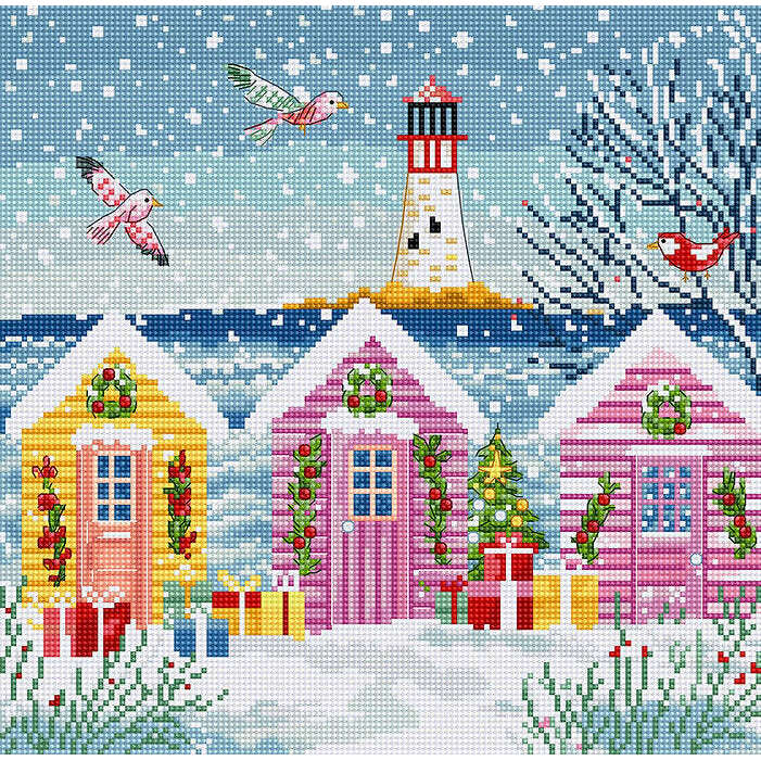 Snowy Sea Cottage L9915 Counted Cross Stitch Kit