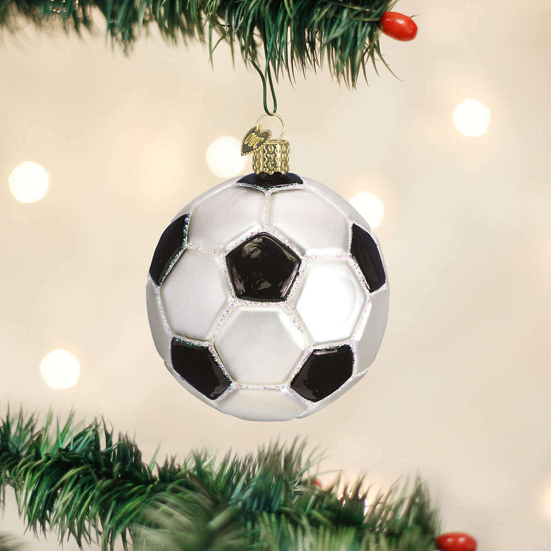 Old World Christmas Soccer Ball Blown Glass Ornament