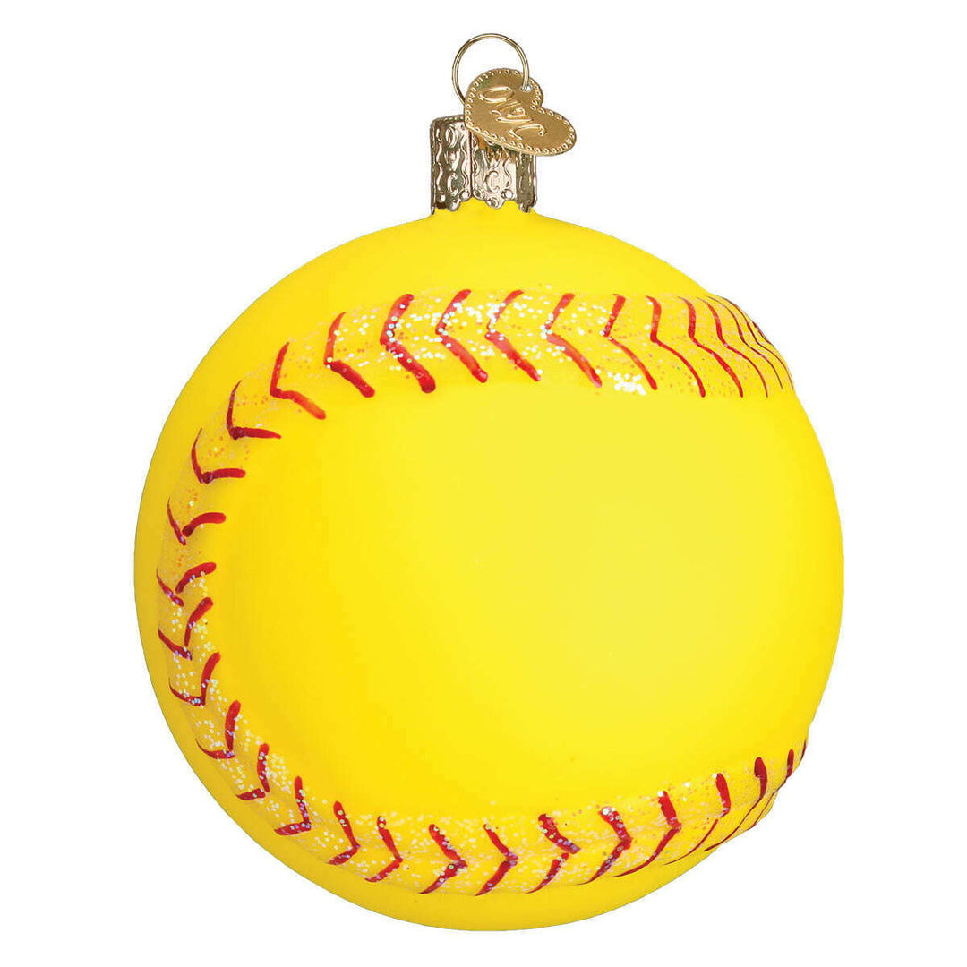 Old World Christmas Softball Blown Glass Ornament