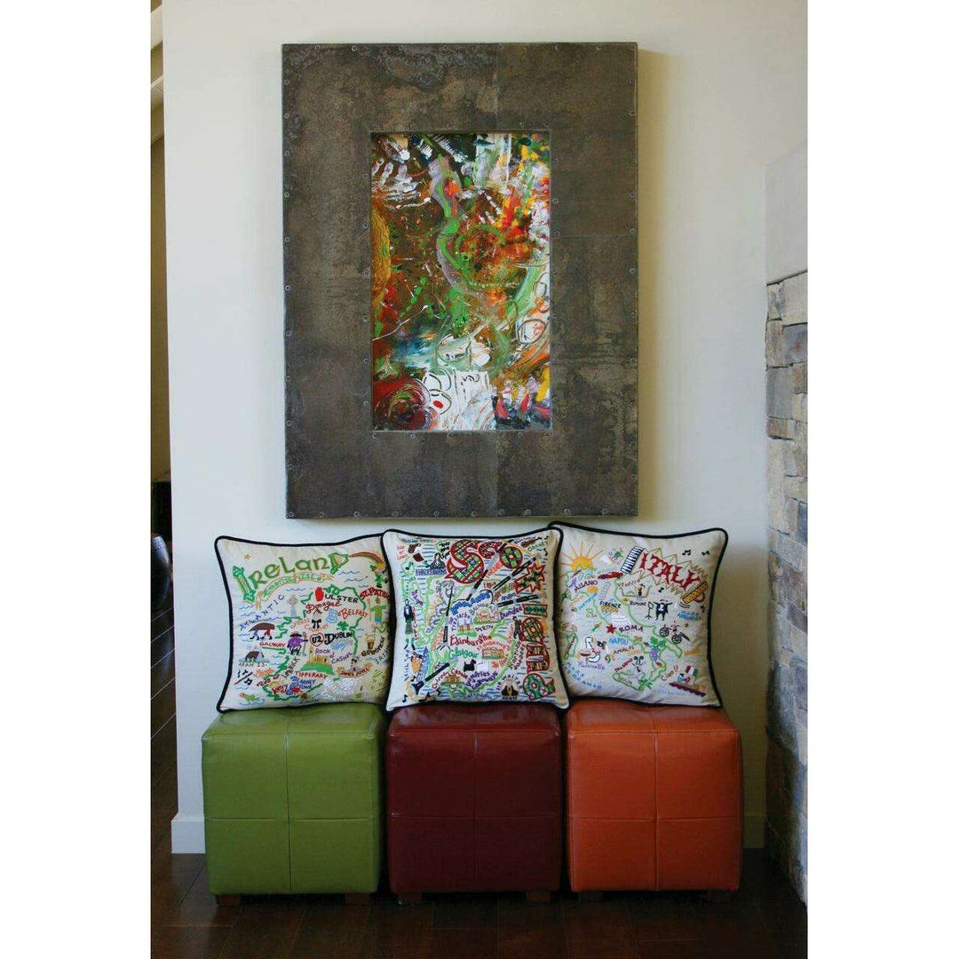 Sonoma County, CA Hand-Embroidered Pillow - Quirks!