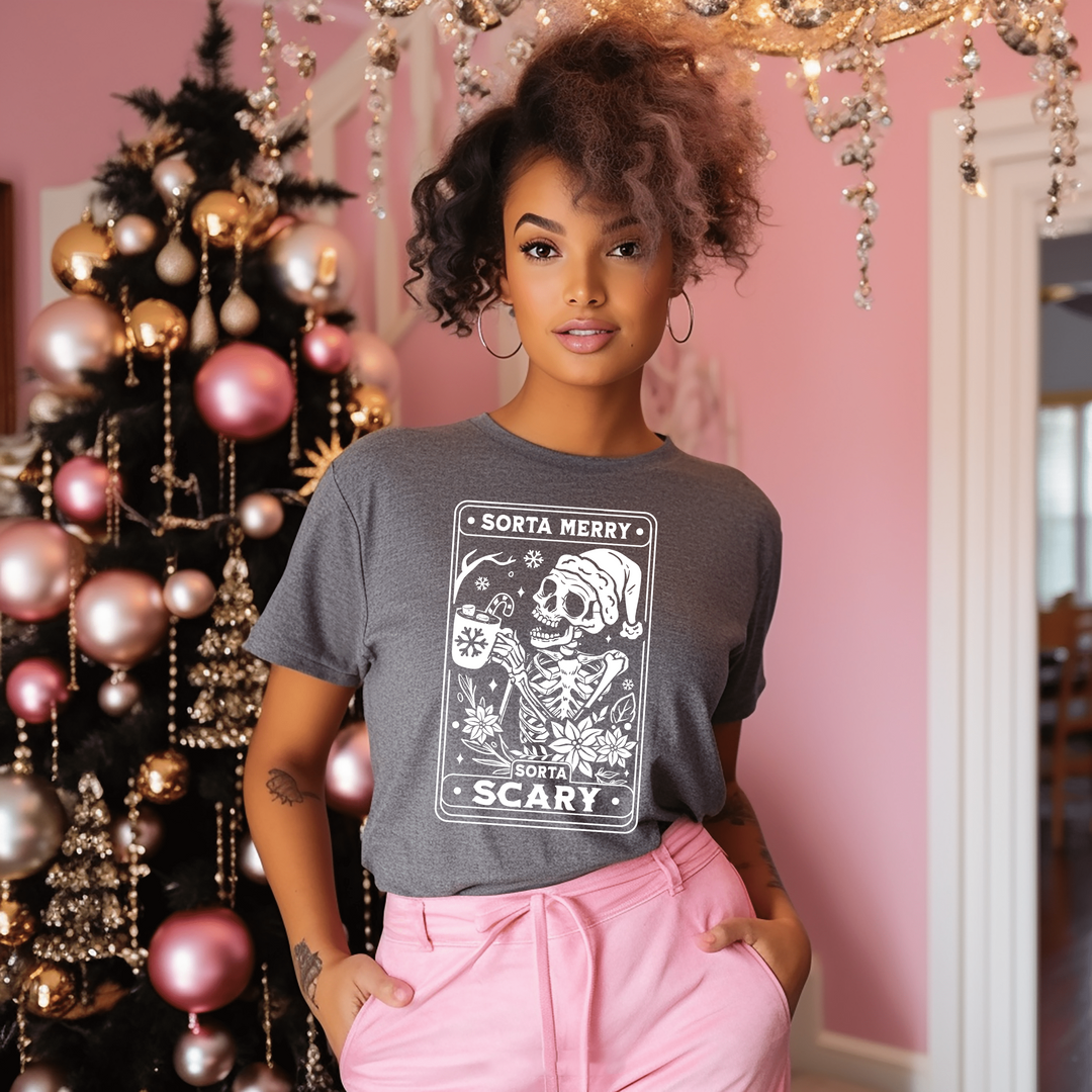 "Sorta Merry Sorta Scary" Spooky Holiday Tee - Unisex Shirt