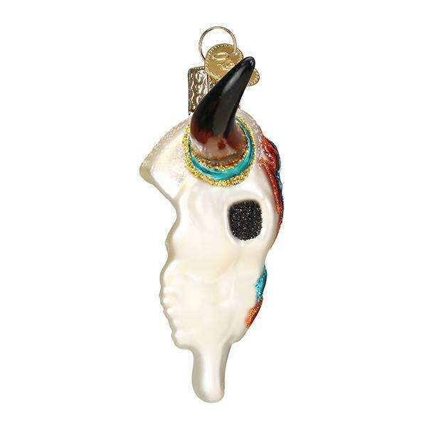 Old World Christmas Southwestern Steer Skull Blown Glass Ornament