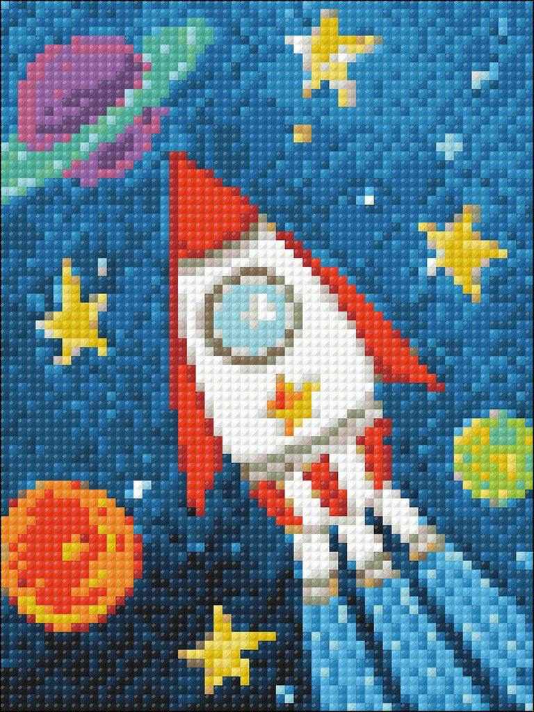 Space Ship CS275 5.9 x 7.9 inches Crafting Spark Diamond Painting Kit