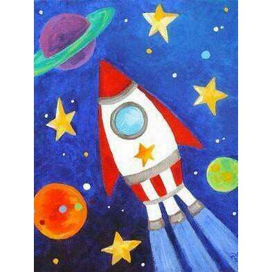 Space Ship CS275 5.9 x 7.9 inches Crafting Spark Diamond Painting Kit