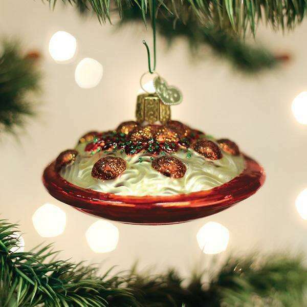 Old World Christmas Spaghetti and Meatballs Blown Glass Ornament