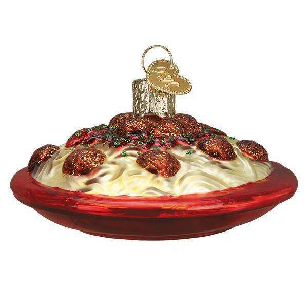 Old World Christmas Spaghetti and Meatballs Blown Glass Ornament