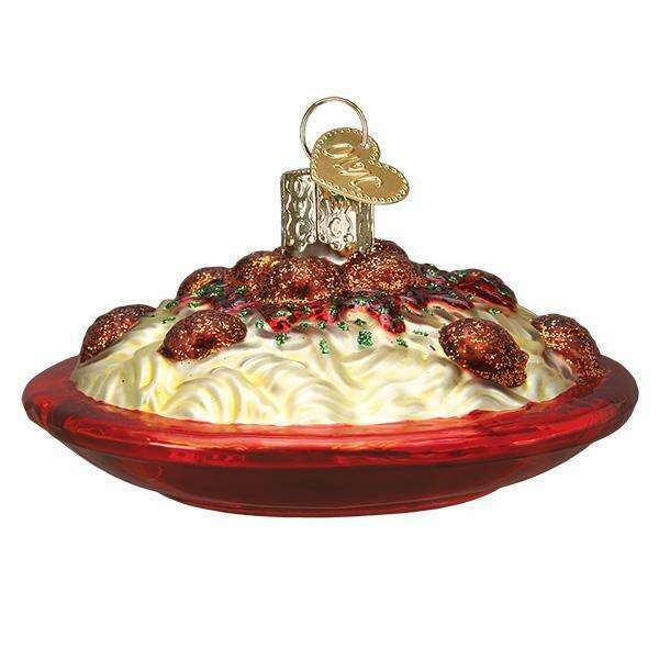Old World Christmas Spaghetti and Meatballs Blown Glass Ornament