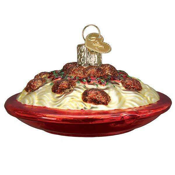 Old World Christmas Spaghetti and Meatballs Blown Glass Ornament