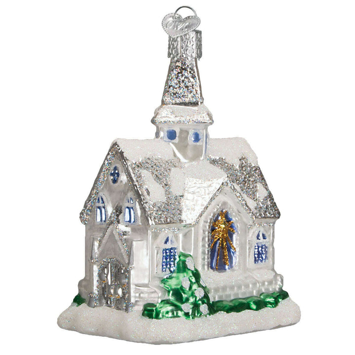 Old World Christmas Sparkling Cathedral Blown Glass Ornament