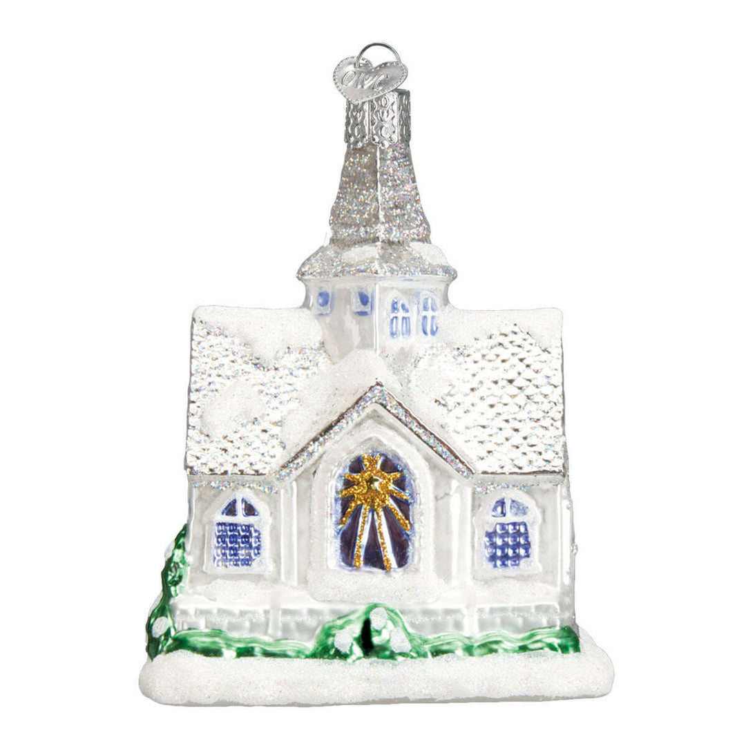 Old World Christmas Sparkling Cathedral Blown Glass Ornament