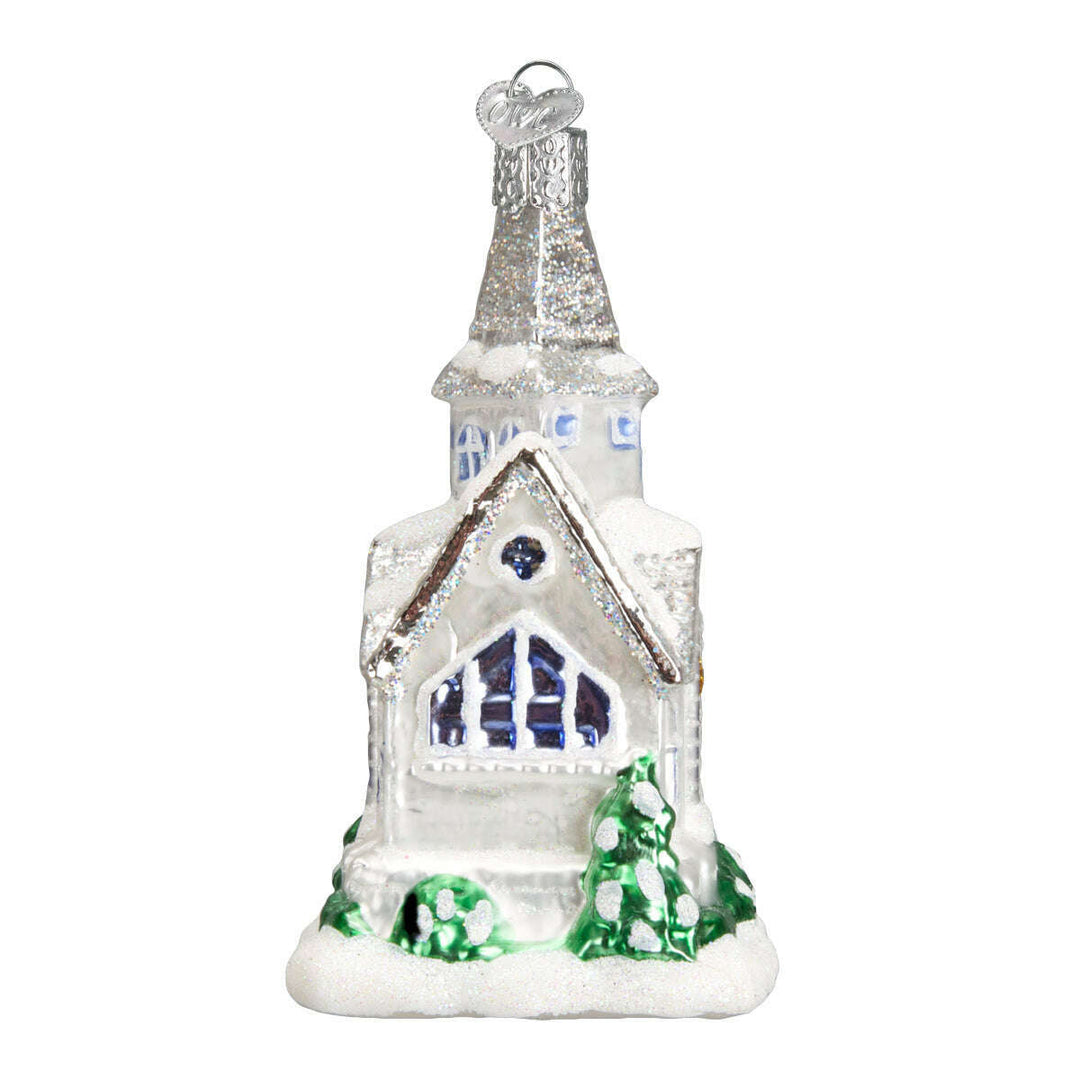 Old World Christmas Sparkling Cathedral Blown Glass Ornament