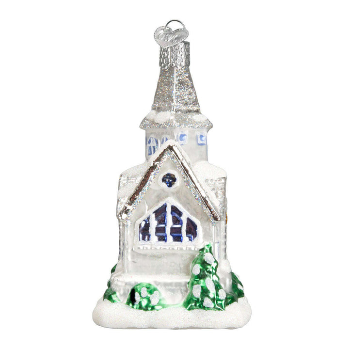 Old World Christmas Sparkling Cathedral Blown Glass Ornament