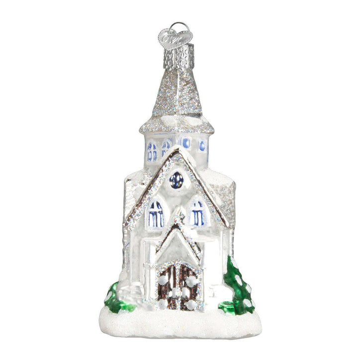 Old World Christmas Sparkling Cathedral Blown Glass Ornament