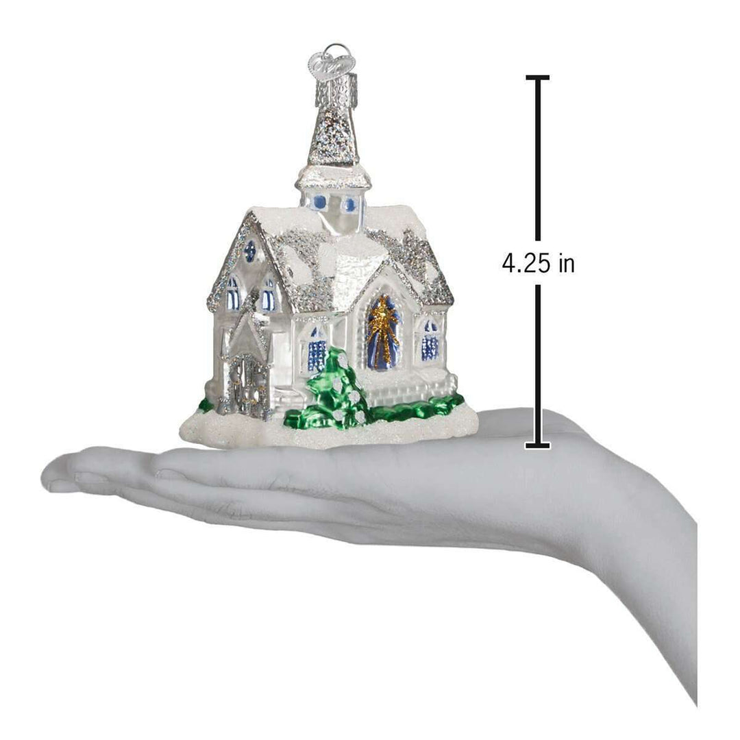 Old World Christmas Sparkling Cathedral Blown Glass Ornament