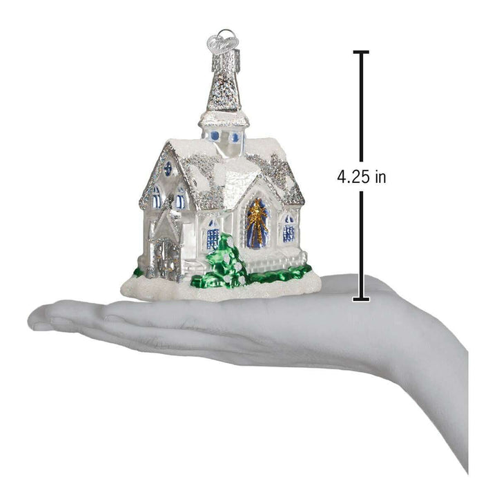 Old World Christmas Sparkling Cathedral Blown Glass Ornament