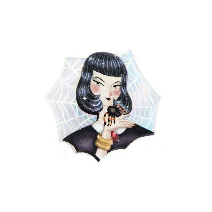 Spider Woman with Web Brooch by LaliBlue - Quirks!