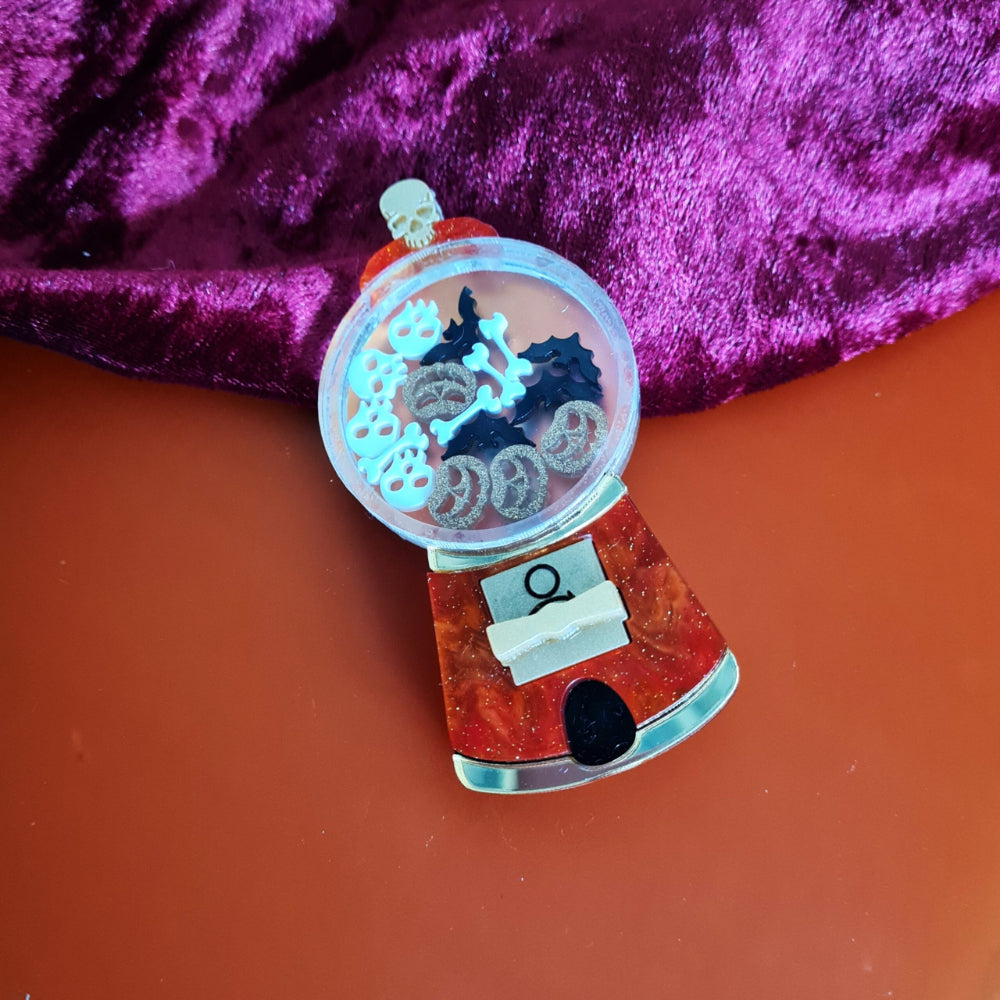 Spooky Sweet Gumball Machine Brooch by Cherryloco Jewellery 